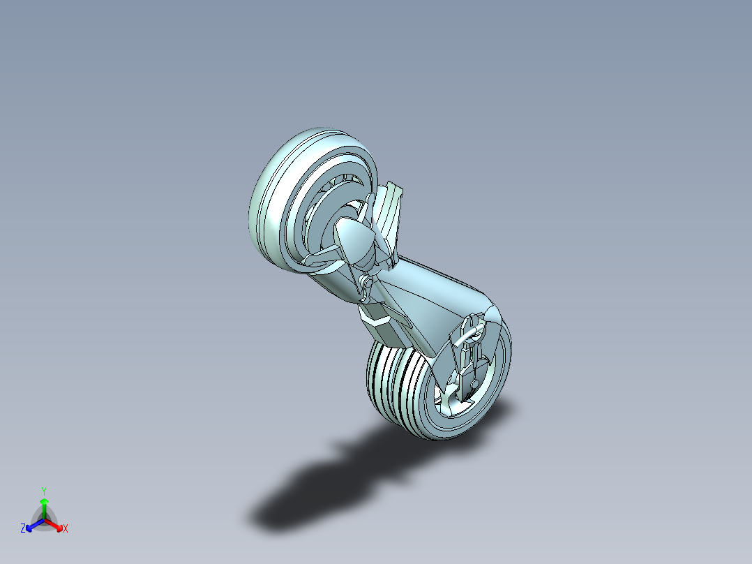 3轮胎概念摩托正等轴测图