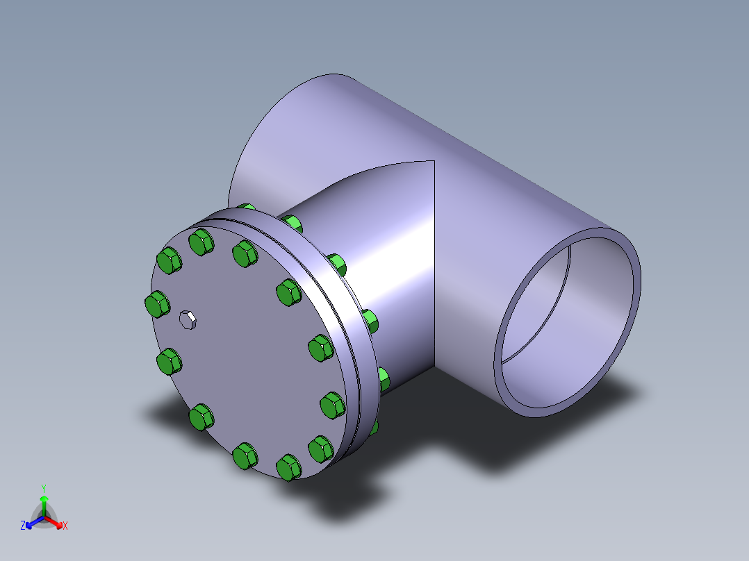 [PVC] 访问三通Access Tee主视图