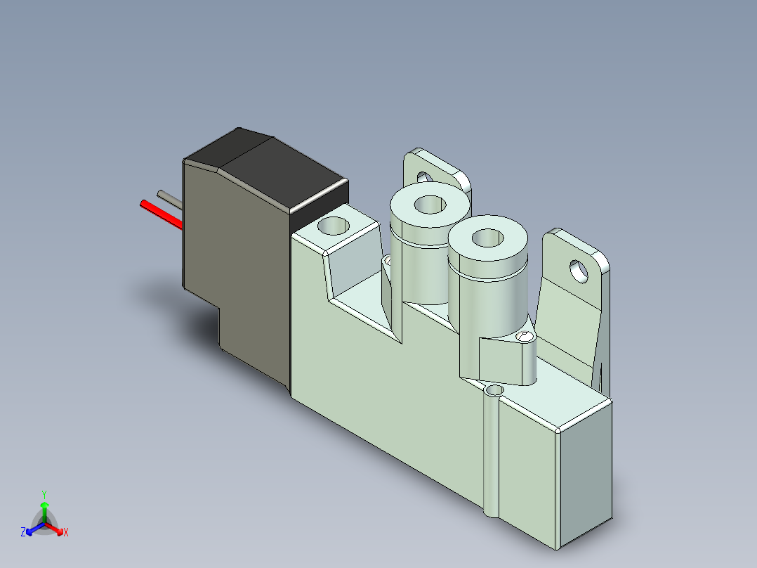 气动电磁阀SY3120系列2位10款正等轴测图