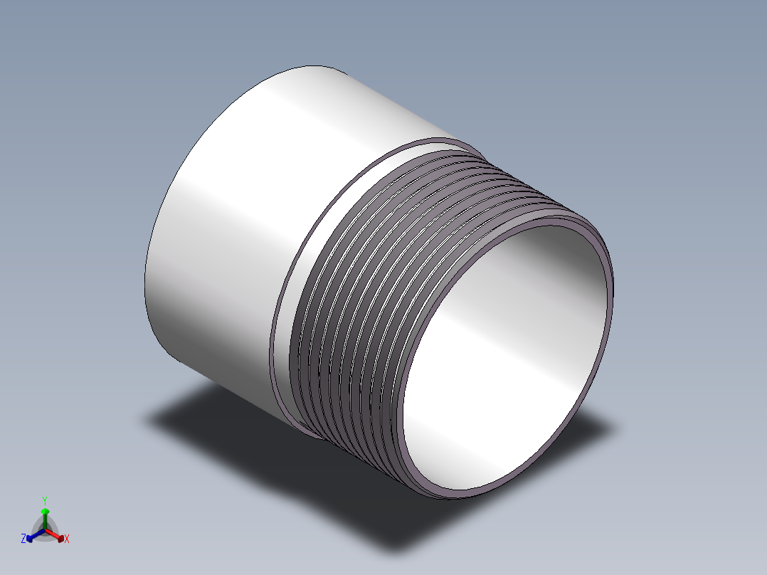 丝头-单外丝 DN40正等轴测图