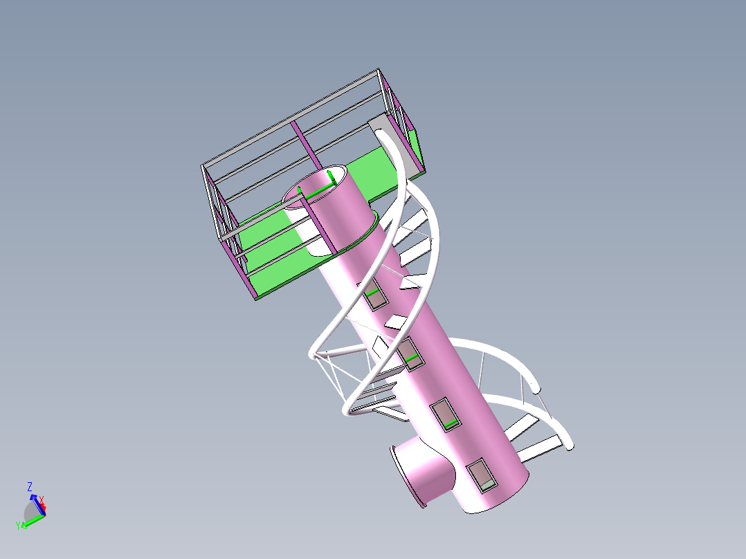 Q153-基于SolidWorks对带旋转电梯的水处理装置设计【三维SolidWorks】