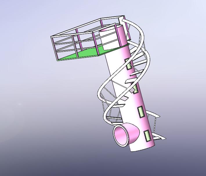 Q153-基于SolidWorks对带旋转电梯的水处理装置设计【三维SolidWorks】
