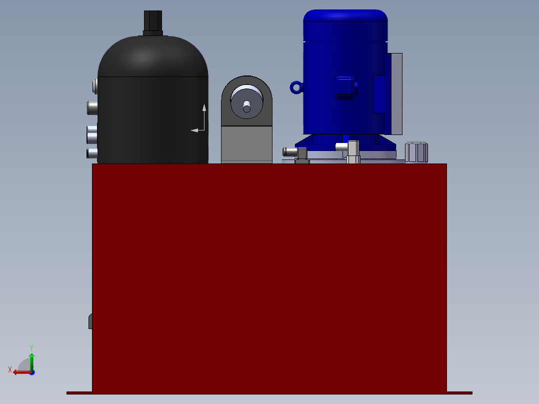 分解机液压站后视图