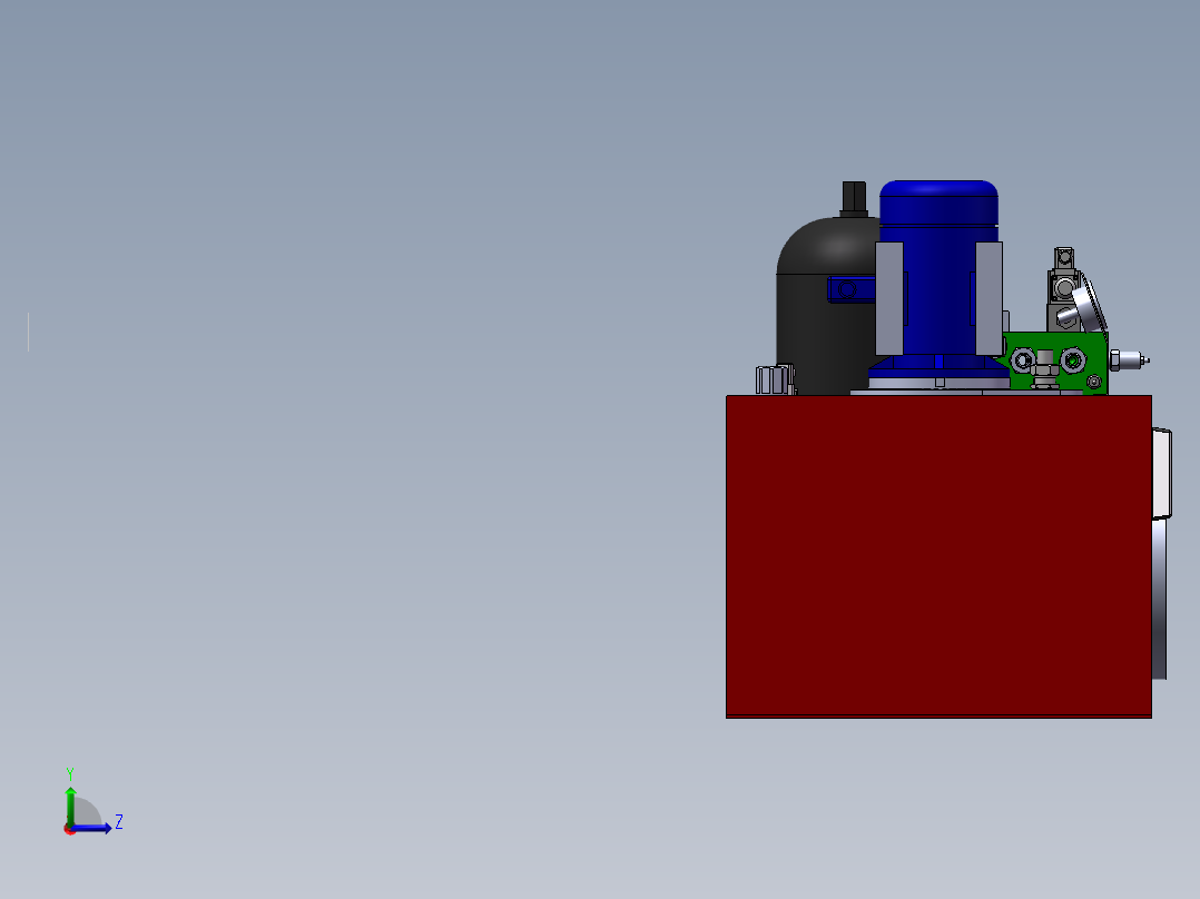 分解机液压站左视图