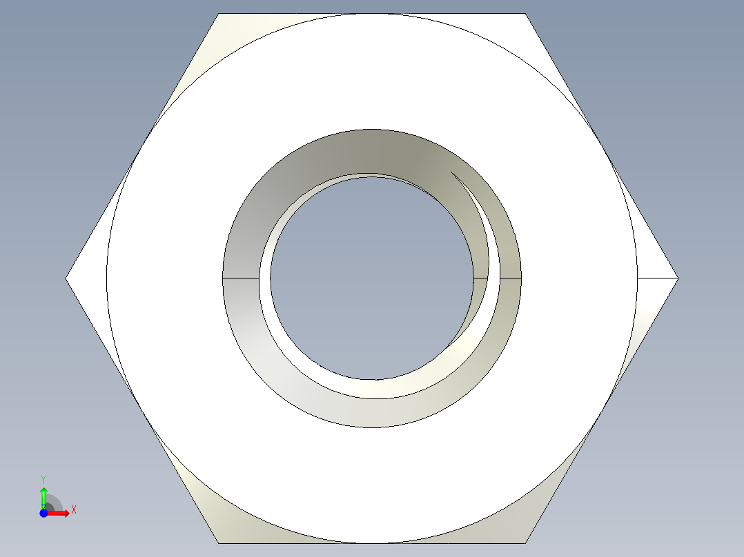 DIN 934 螺母-M2.5 Nut.STEP前视图