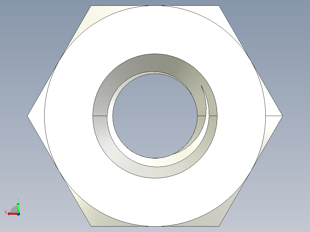 DIN 934 螺母-M2.5 Nut.STEP后视图