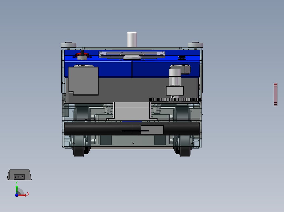 详细AGV小车（sw18可编辑+工程图）前视图