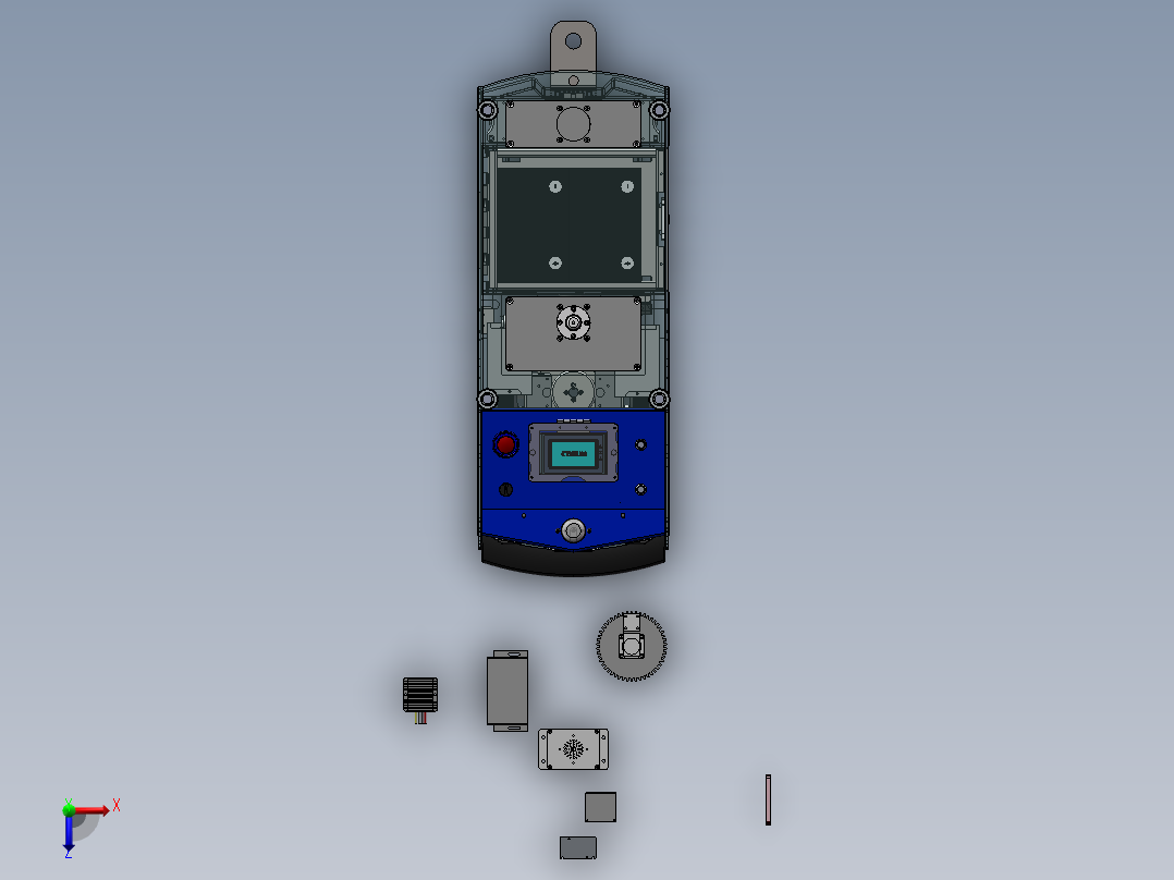 详细AGV小车（sw18可编辑+工程图）俯视图