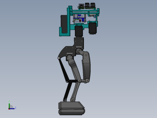 Bipedal Robot双足机器人结构sw23可编辑左视缩略图