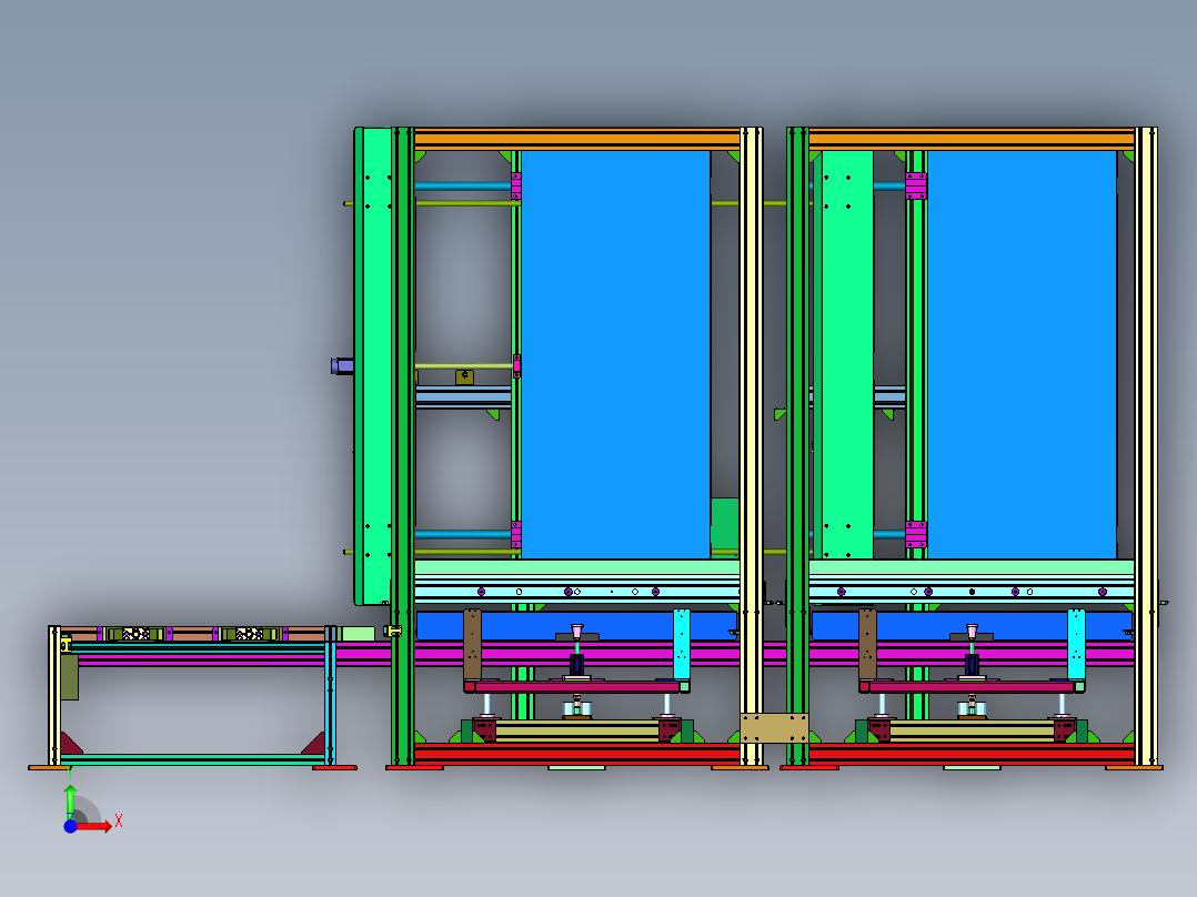 泡沫制品生产用料仓前视图