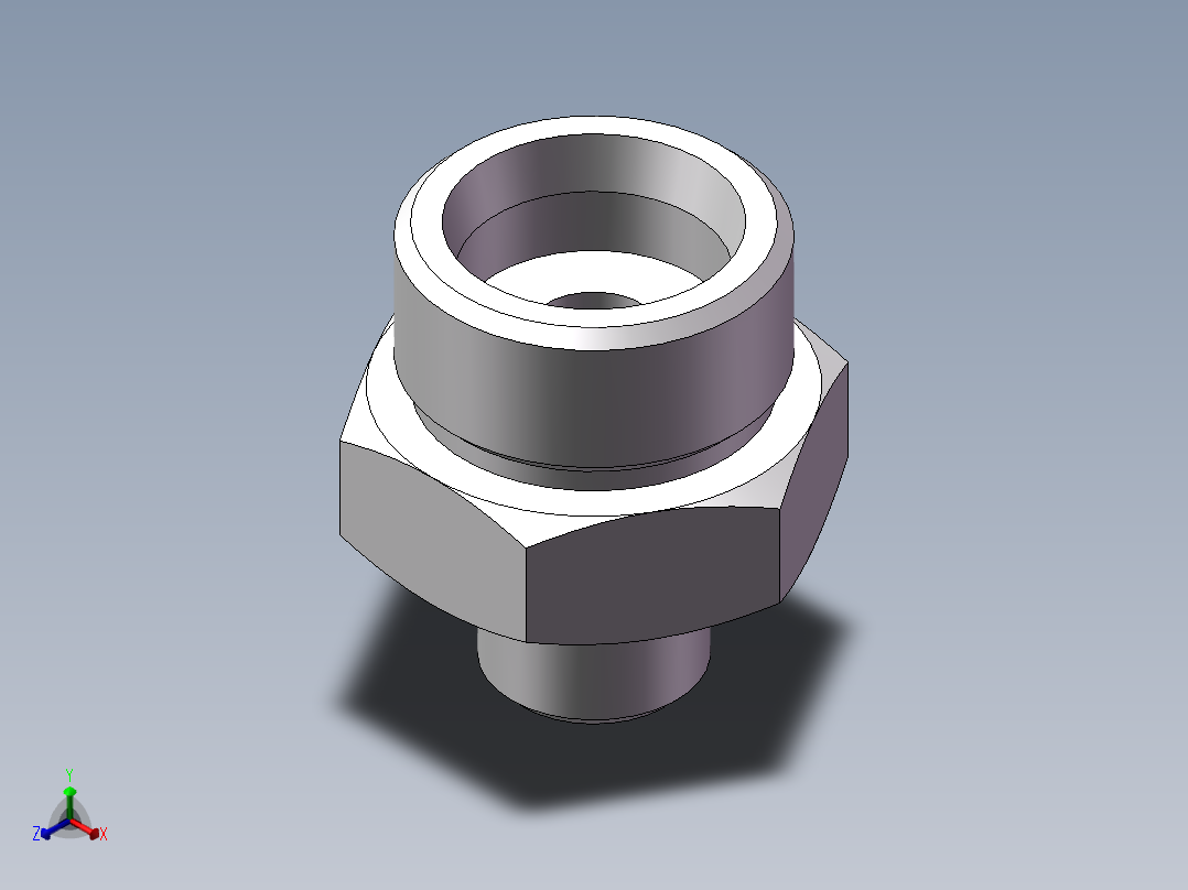 英制管螺纹ED密封、1DB-36-08WD正等轴测图