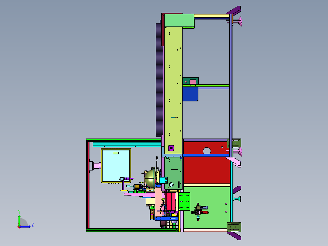 套圈CCD多工位拍照量测设备左视图