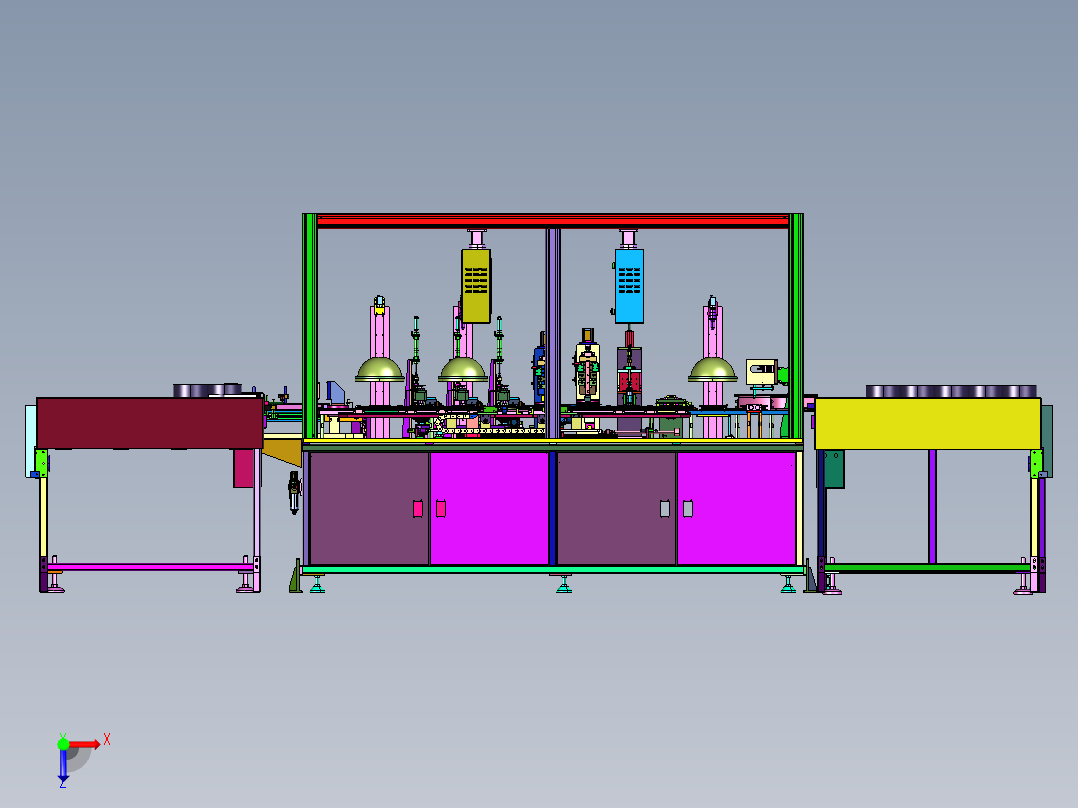 套圈CCD多工位拍照量测设备俯视图