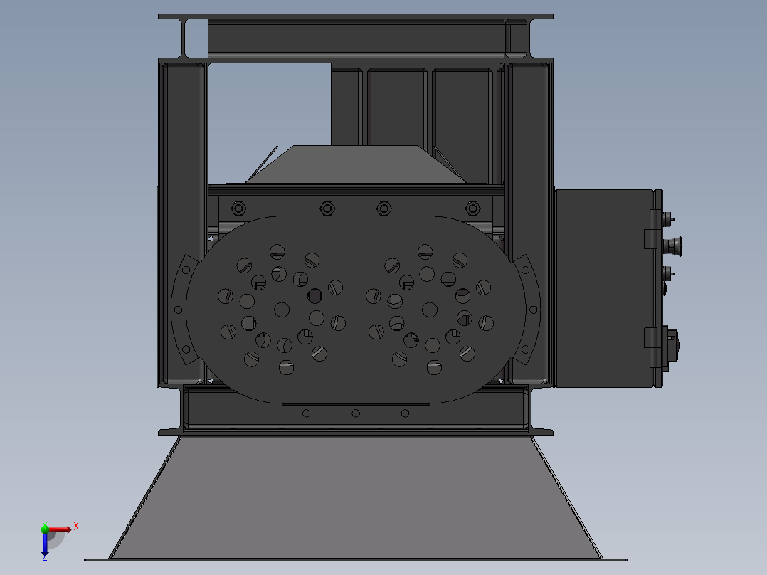 破碎机、木材木料破碎机俯视图