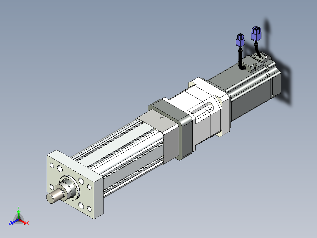 伺服电动缸G-210572正等轴测图