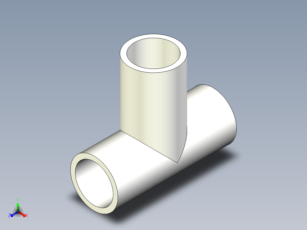 B3004534-16mm PVC 等径三通正等轴测图