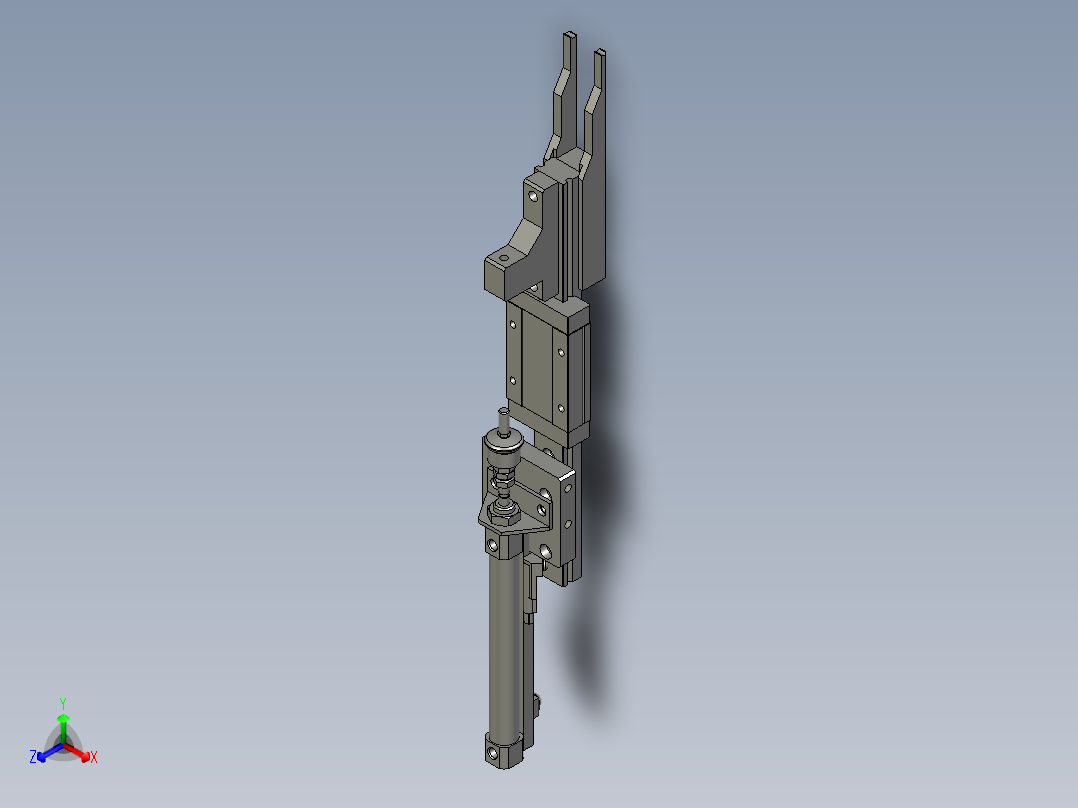 按钮装配辅助正等轴测图