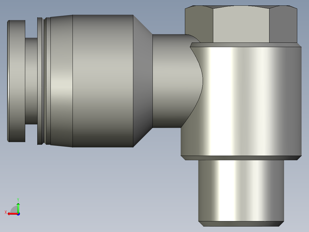 LM18A001外六角肘节接头PH801后视图