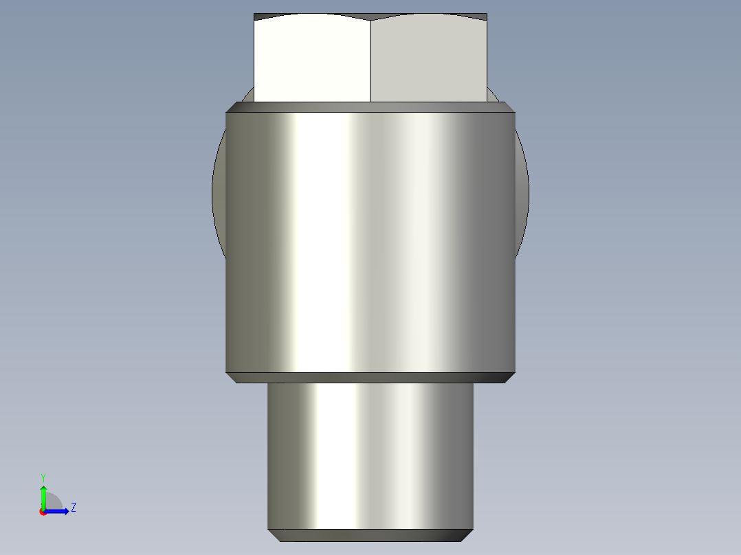 LM18A001外六角肘节接头PH801左视图