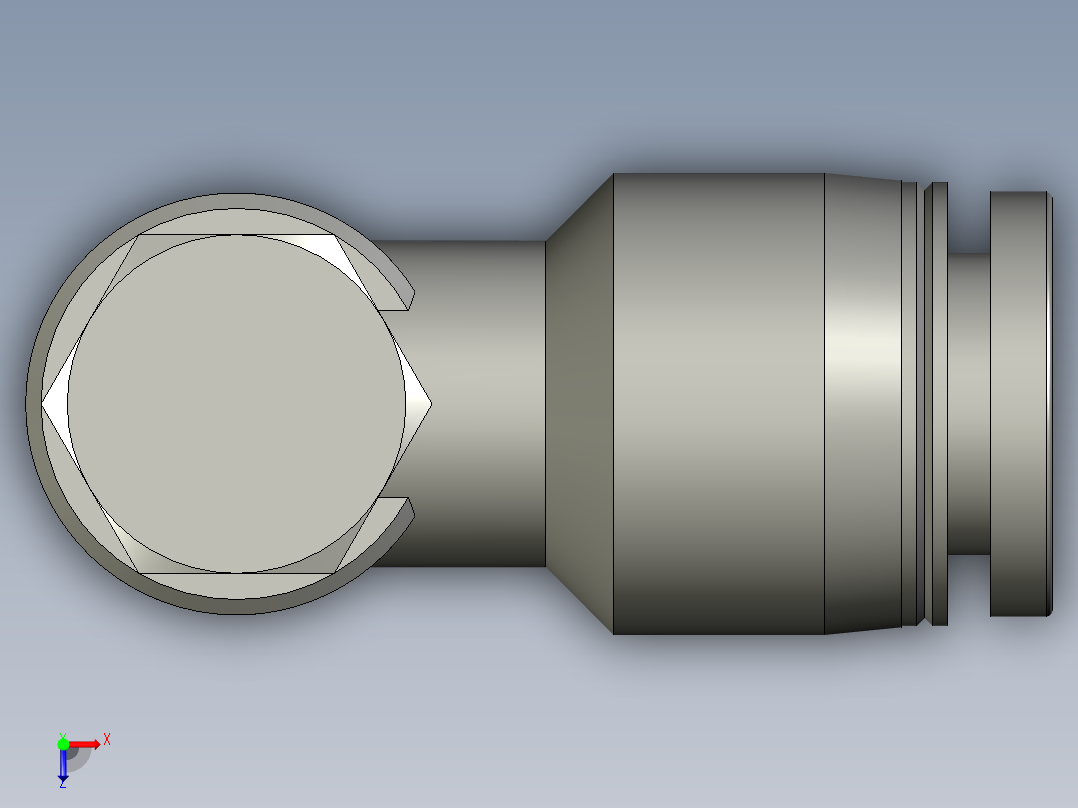 LM18A001外六角肘节接头PH801俯视图