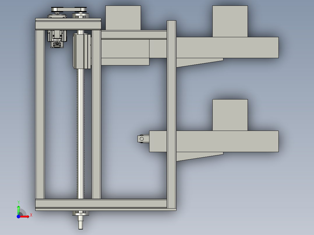 自动升降输送平台设计前视图