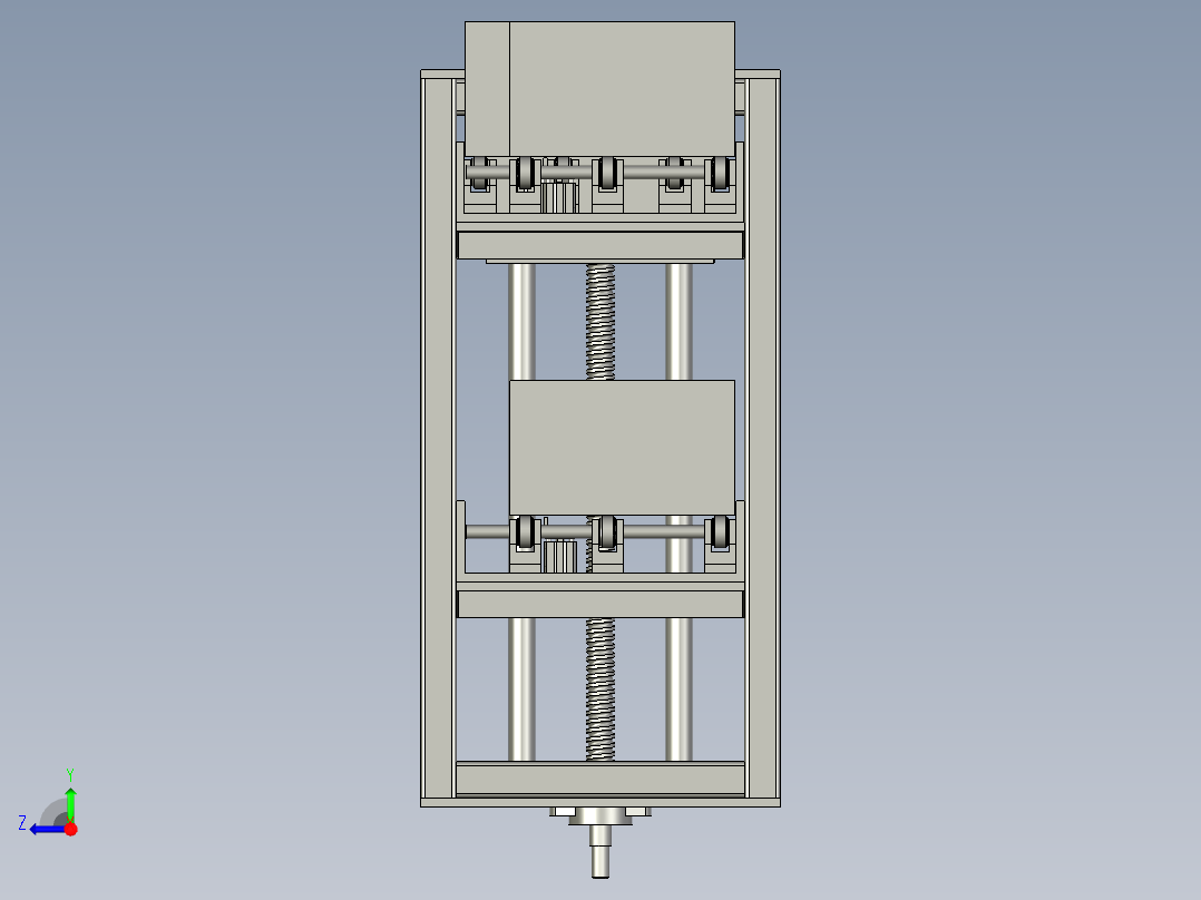 自动升降输送平台设计右视图