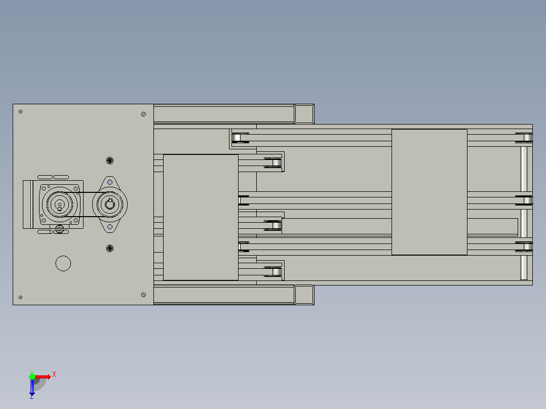 自动升降输送平台设计俯视图