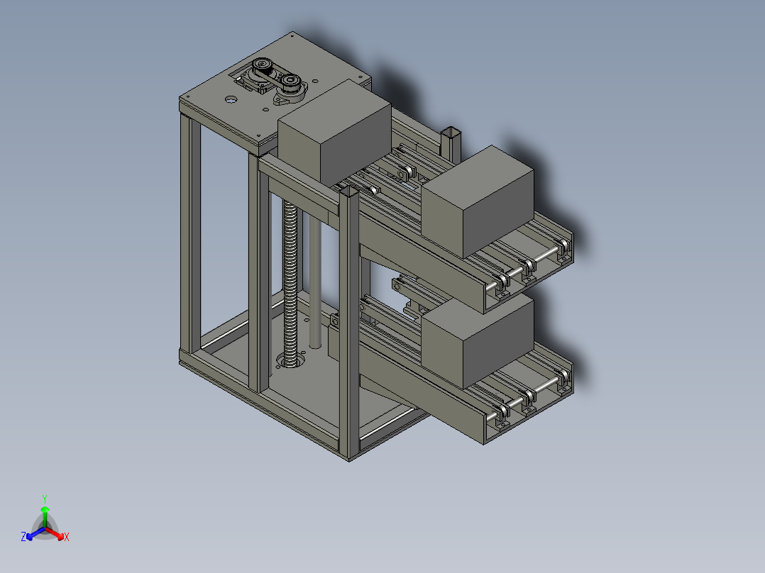 自动升降输送平台设计正等轴测图