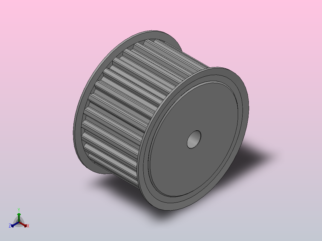 标准型梯形齿同步带轮T10型_ST10HC-28-50-dc12-A正等轴测图
