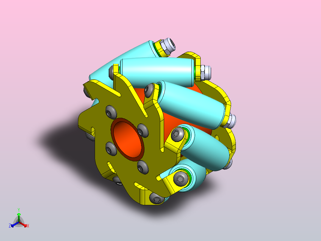 麦克纳姆轮正等轴测图