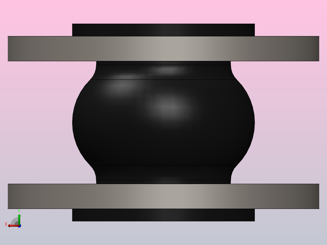 可曲挠体橡胶接头DN40后视图