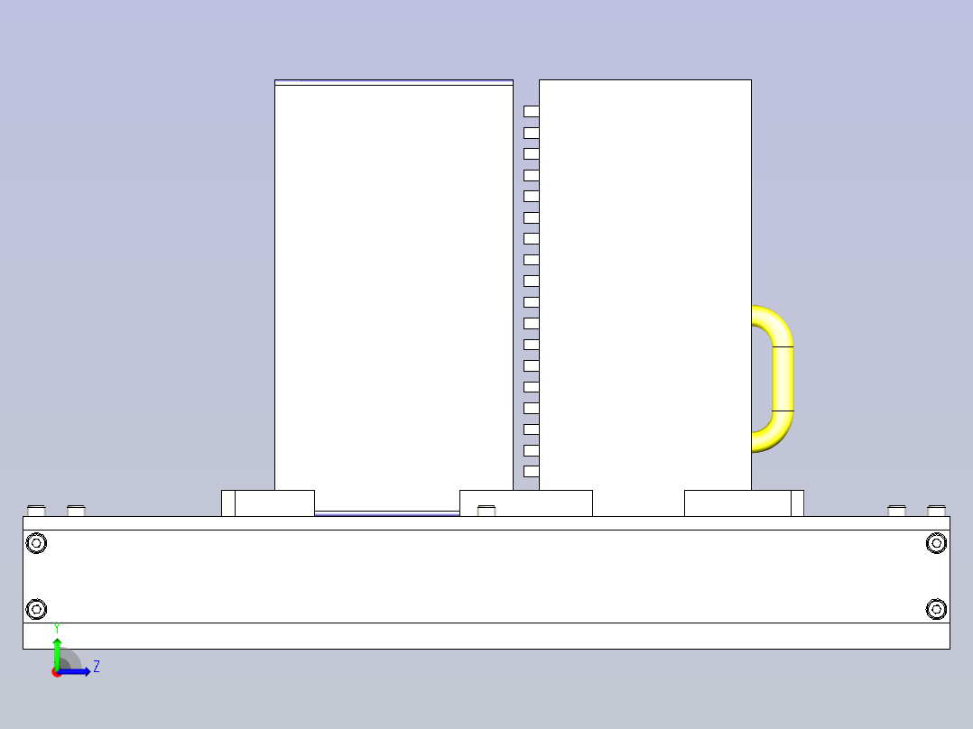 一款料架传送装置三维模型左视图