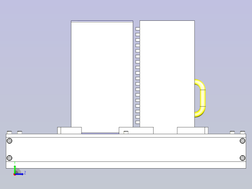 一款料架传送装置三维模型左视缩略图