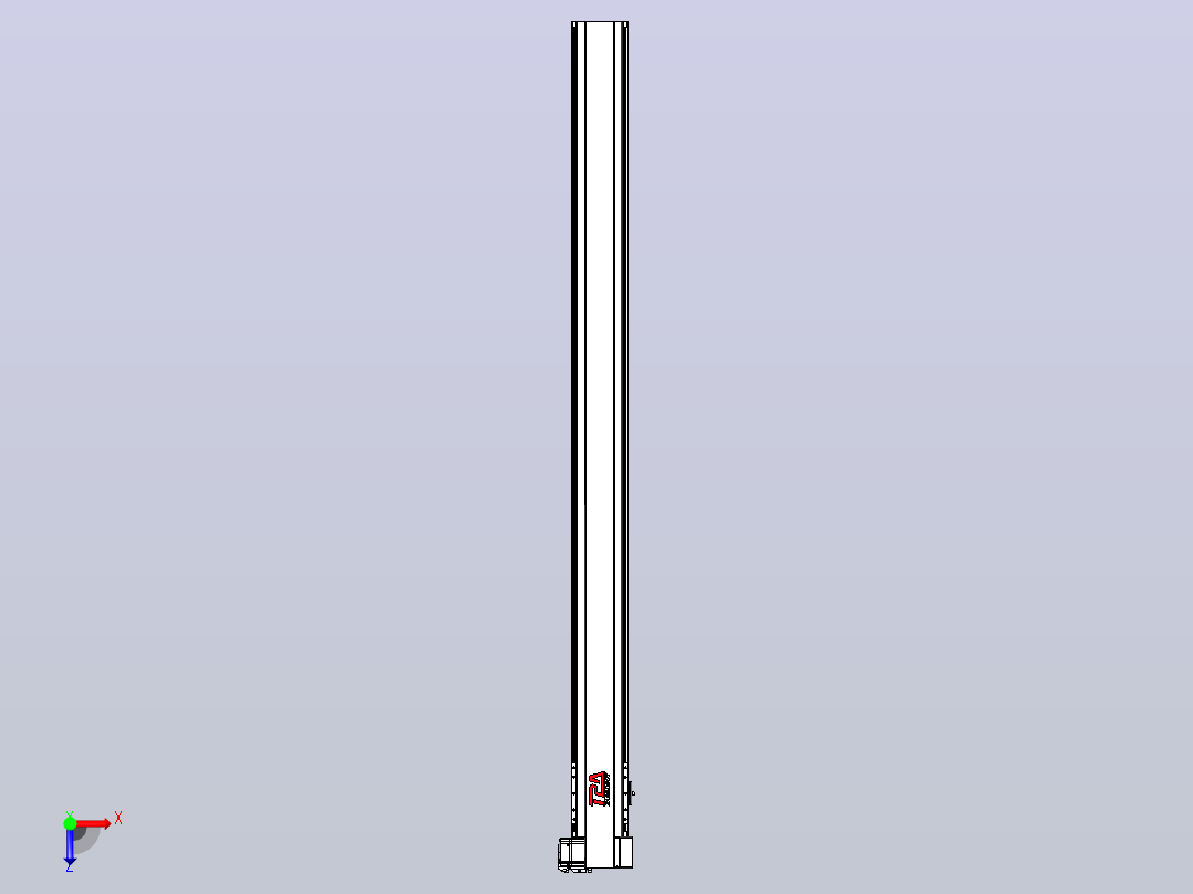 皮带直线轴半封闭可选导轨TPA-HNB-120D-110-L1500-RP-Y-P40-N3俯视图