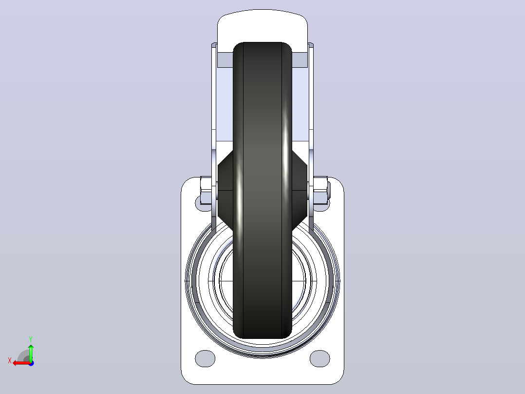 抗静电双制动转向脚轮D200 140×110_抗静电双制动转向脚轮D200 140×110后视图