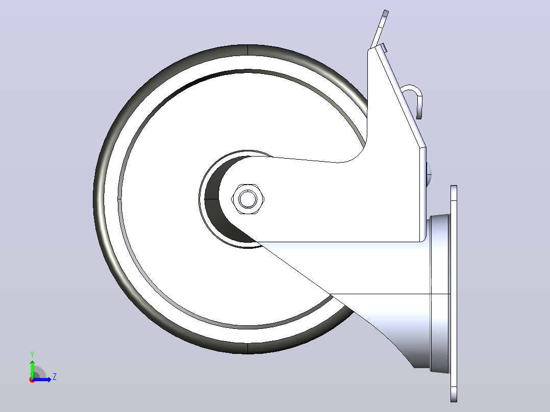 抗静电双制动转向脚轮D200 140×110_抗静电双制动转向脚轮D200 140×110左视图