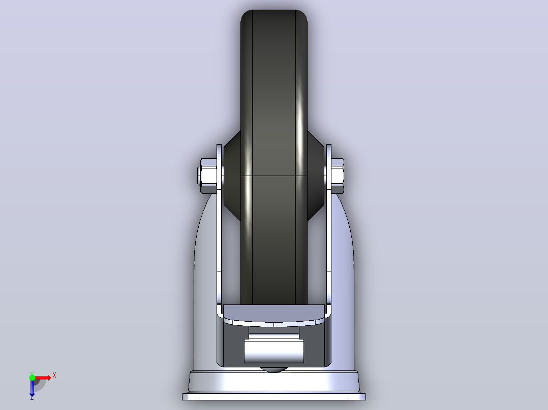 抗静电双制动转向脚轮D200 140×110_抗静电双制动转向脚轮D200 140×110俯视图