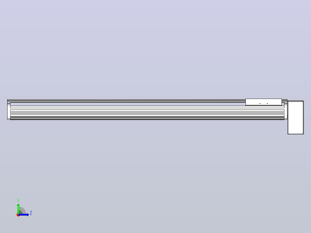 皮带直线轴半封闭可选导轨TPA-HNB-202D-140-L1200-LP-C-P75-N3左视图