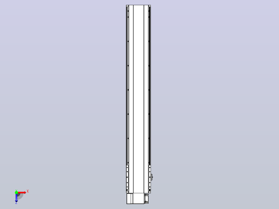 皮带直线轴半封闭可选导轨TPA-HNB-202D-140-L1200-LP-C-P75-N3俯视图