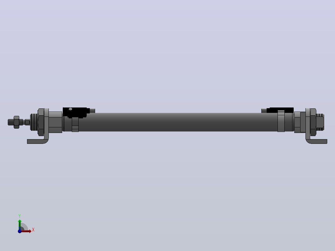 气缸MI16x185SCALB(0)+(CS1-M-2)前视图