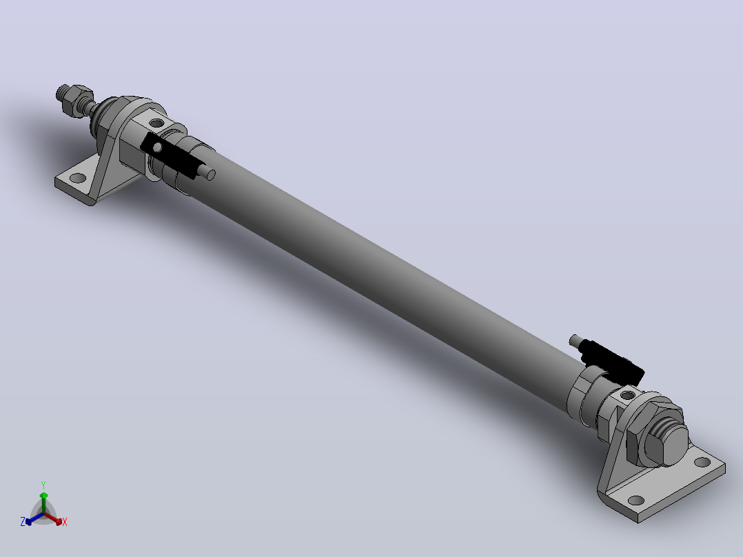 气缸MI16x185SCALB(0)+(CS1-M-2)正等轴测图