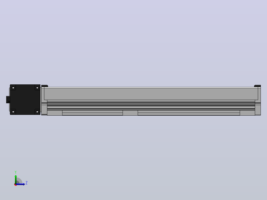 DMB150-LTCR同步带模组直线模组（电机左折）[DMB150-L90S300-DT750-C2D-LTCR]左视图