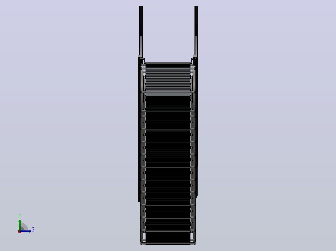 SolidWorks自动扶梯驱动装配和动画左视图