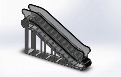SolidWorks自动扶梯驱动装配和动画缩略图