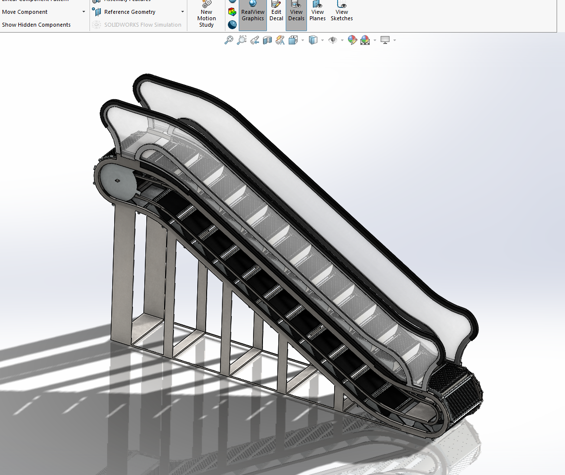 SolidWorks自动扶梯驱动装配和动画