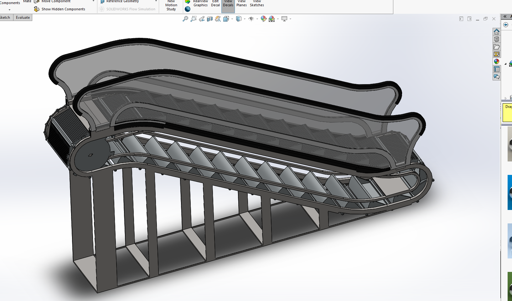 SolidWorks自动扶梯驱动装配和动画