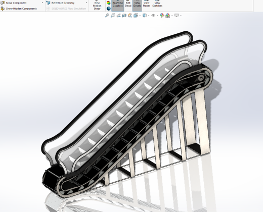 SolidWorks自动扶梯驱动装配和动画缩略图