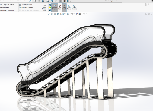 SolidWorks自动扶梯驱动装配和动画缩略图