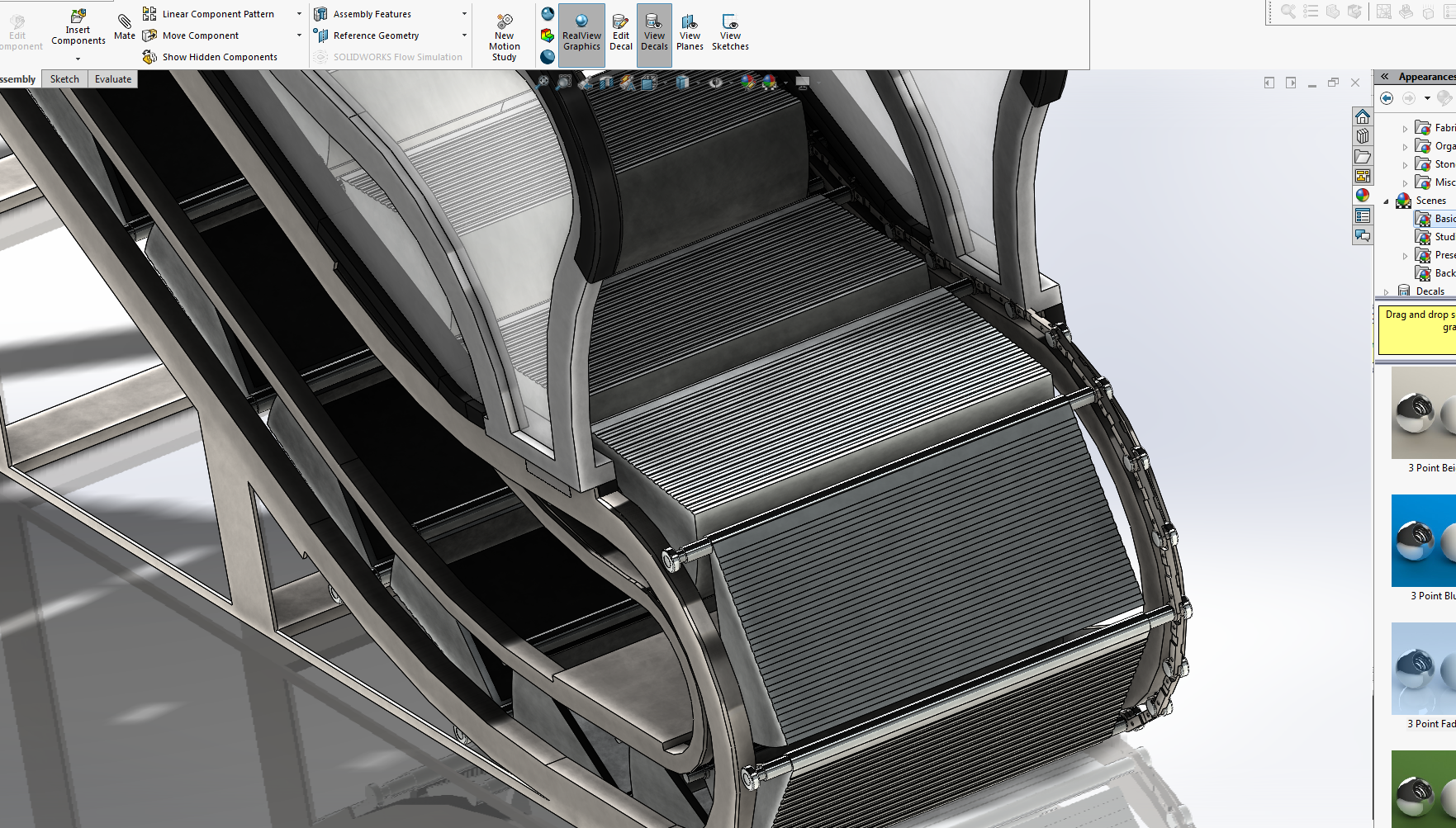 SolidWorks自动扶梯驱动装配和动画