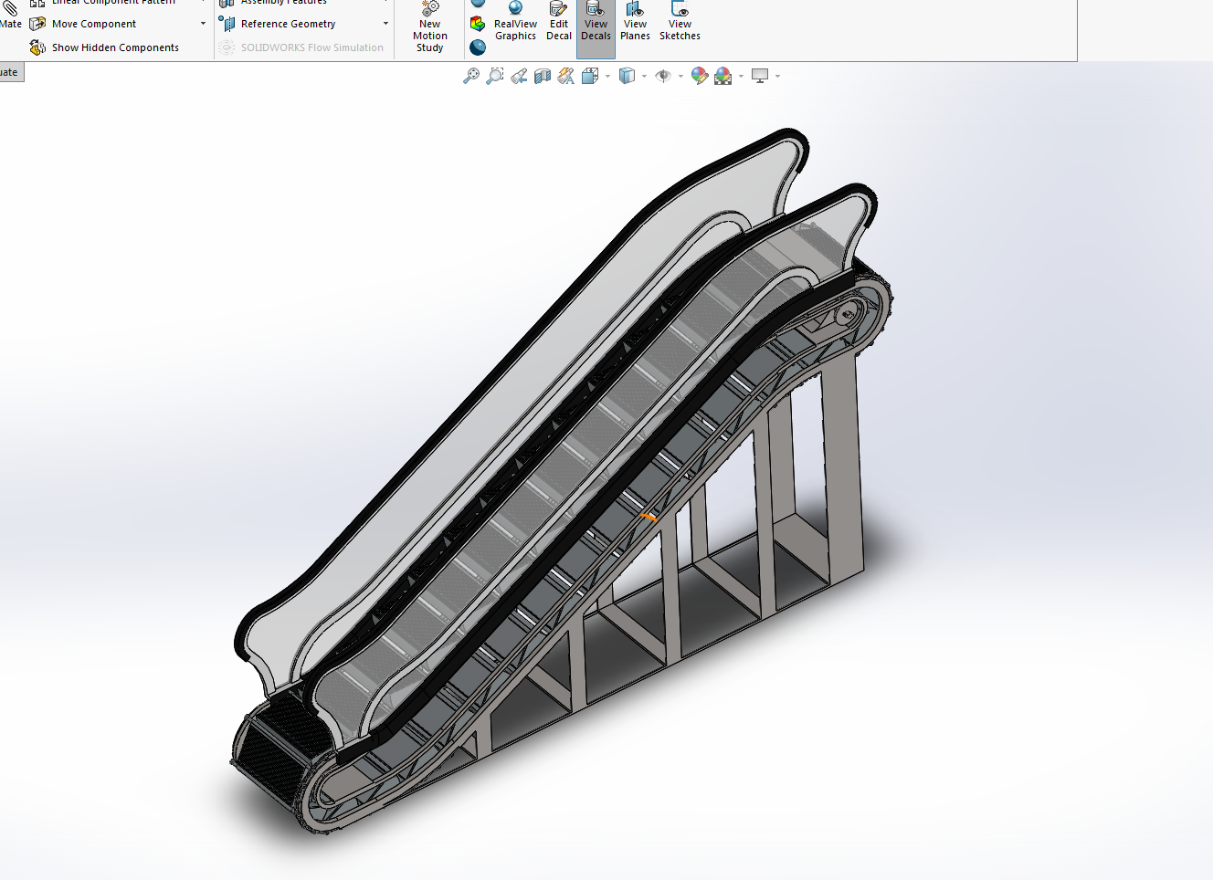 SolidWorks自动扶梯驱动装配和动画